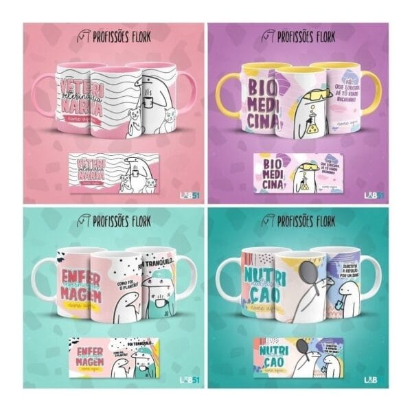 Pack Profissões Artes Caneca Flork Frases Engraçadas V1