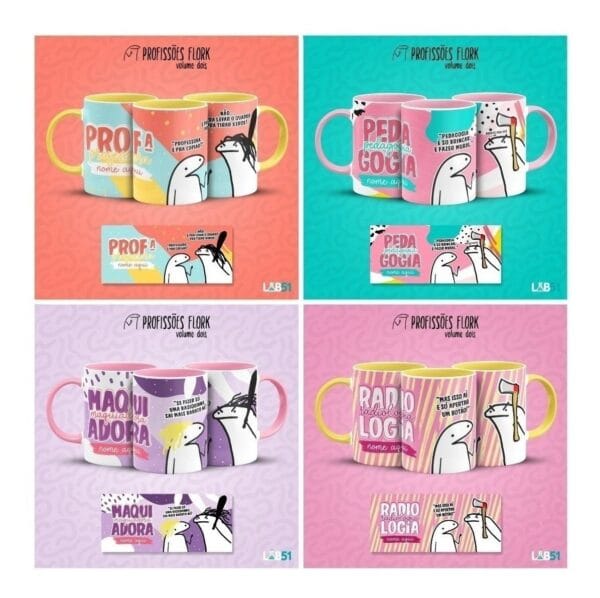 Pack Profissões Artes Caneca Flork Frases Engraçadas V2