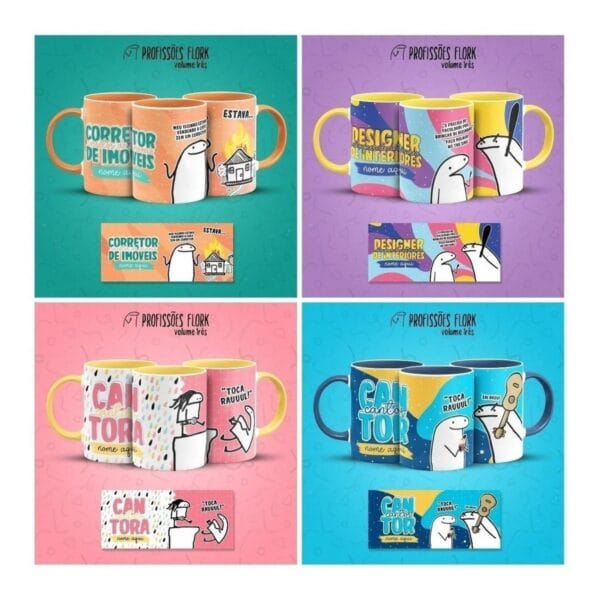 Pack Profissões Artes Caneca Flork Frases Engraçadas V3