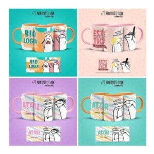 Pack Profissões Artes Caneca Flork Frases Engraçadas V3