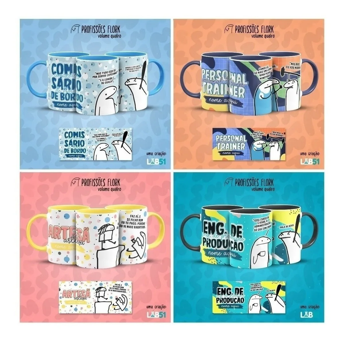 Pack Profissões Artes Caneca Flork Frases Engraçadas V4 2 Pack Profissões Artes Caneca Flork Frases Engraçadas V4