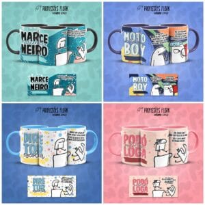 Pack Profissões Artes Caneca Flork Frases Engraçadas V5