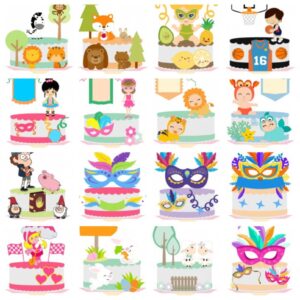 pack topo de bolo arquivo digital aniversarios e festas