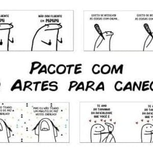 Pacote +90 Artes Para Canecas Flork 350 Arquivos Digitais