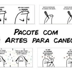 Pacote +90 Artes Para Canecas Flork 350 Arquivos Digitais
