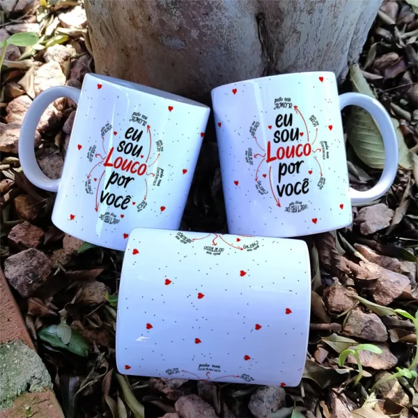 Pacote Arte Editável Caneca Namorados Flork Minimalista
