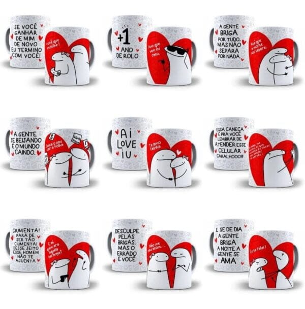 Pacote Artes Caneca Dia Dos Namorados Flork 18 Arquivos Png