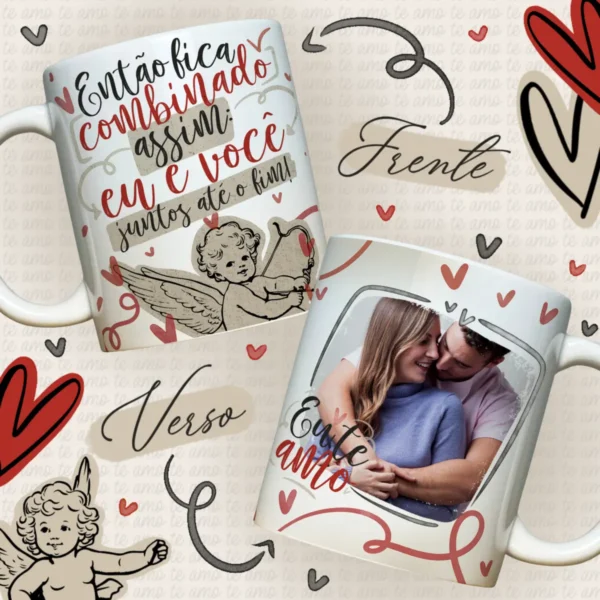Pacote de Artes para Sublimação de Canecas - Amor e Romance