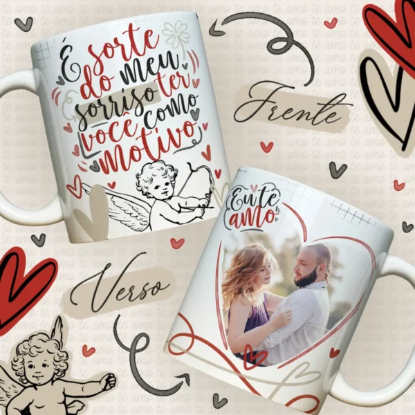 Pacote de Artes para Sublimação de Canecas - Amor e Romance