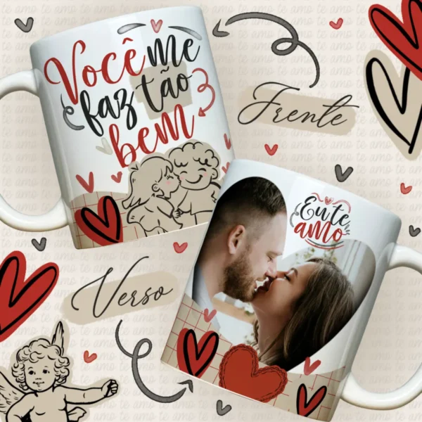 Pacote de Artes para Sublimação de Canecas - Amor e Romance