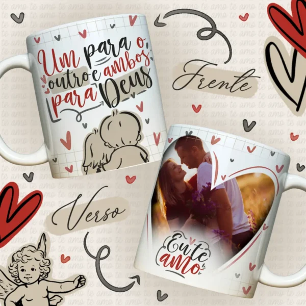 Pacote de Artes para Sublimação de Canecas - Amor e Romance