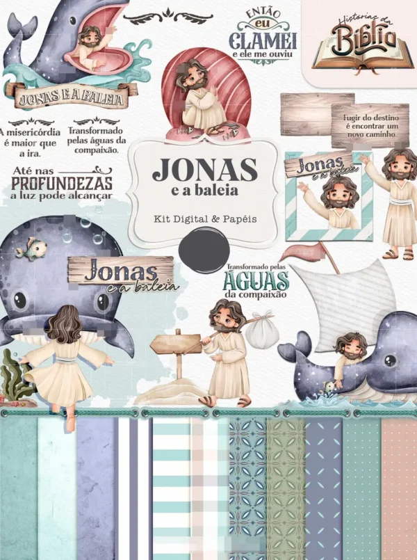 Pacote Histórias Sagradas em PNG - Daniel, Jonas e Moisés