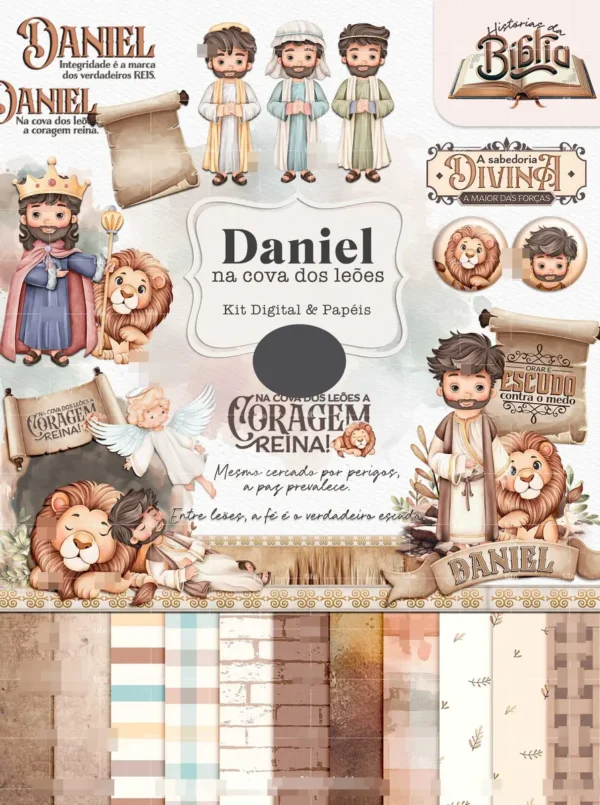 Pacote Histórias Sagradas em PNG - Daniel, Jonas e Moisés