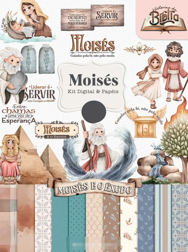 Pacote Histórias Sagradas em PNG - Daniel, Jonas e Moisés