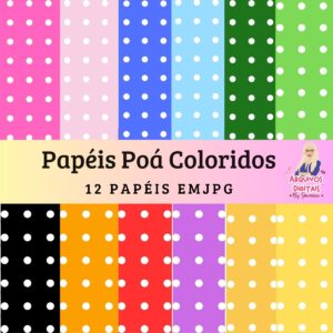 papeis digitais poa fundos coloridos jpg kit festa pronta 1