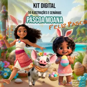 Pascoa Magica Com Moana E Simea Kit Em Arquivo Png
