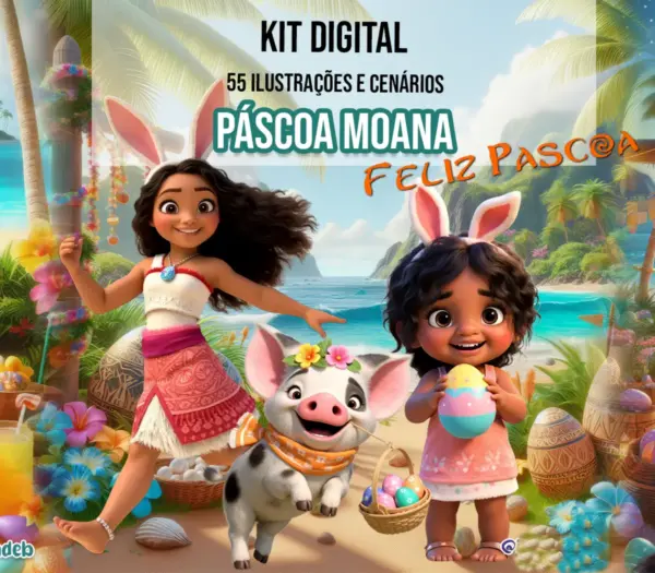 Pascoa Magica Com Moana E Simea Kit Em Arquivo Png
