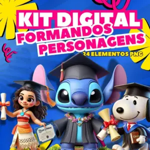 Personagens De Formatura Estilizados Kit Digital Em Png 5