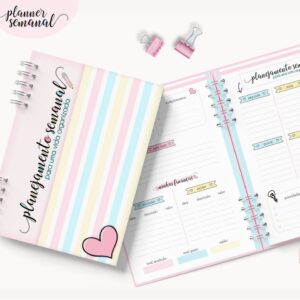 planejamento semanal permanente arquivo digital papelaria