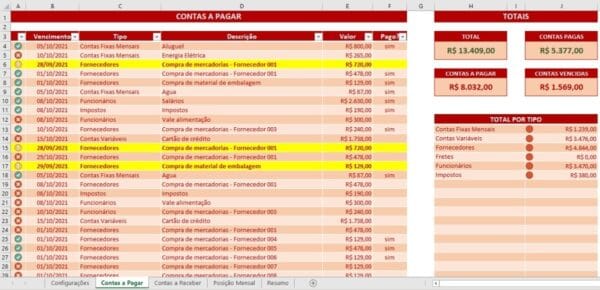 Planilha Contas A Pagar Contas A Receber Excel Completa Xls 4