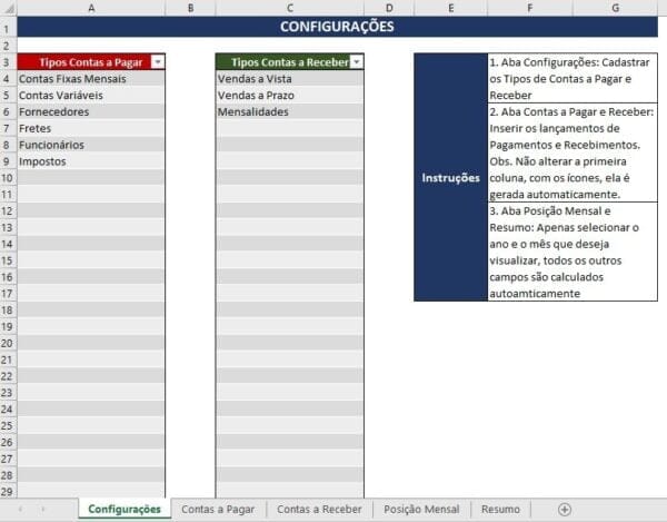 Planilha Contas A Pagar Contas A Receber Excel Completa Xls