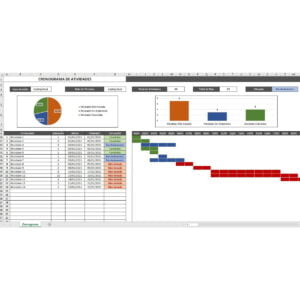 Planilha Cronograma de Atividades Excel Com Gráfico Diário