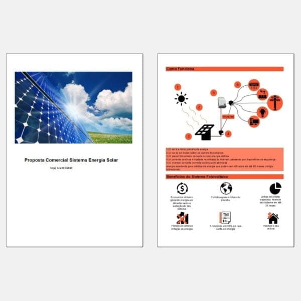 Planilha De Proposta De Energia Solar Payback Orçamento Pdf