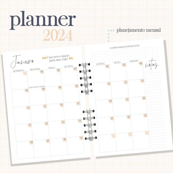 Planner 2024 Feminino - Arquivo Digital