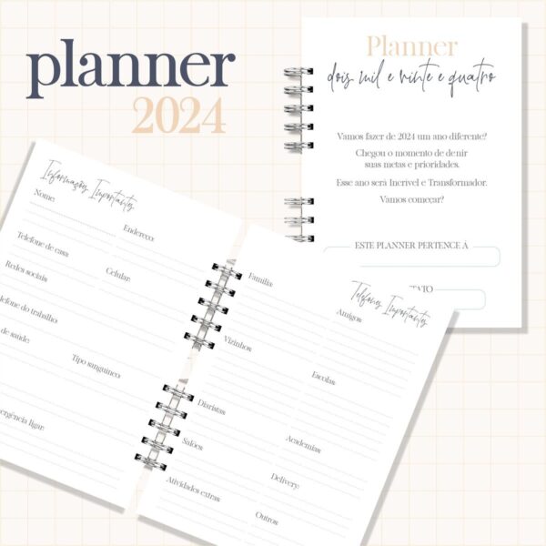 Planner 2024 Feminino - Arquivo Digital