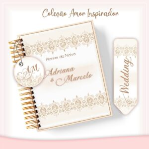planner da noiva dourado arquivo digital papel e cia