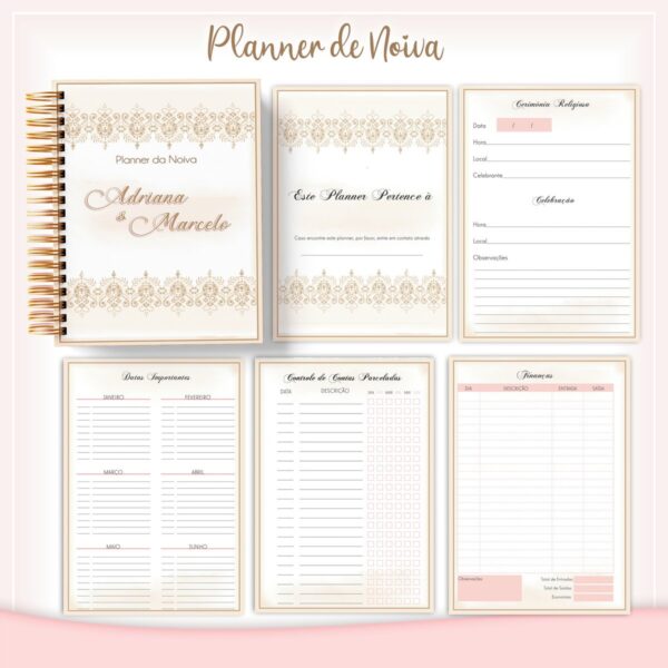 Planner da Noiva Dourado - Arquivo Digital - Imagem 2