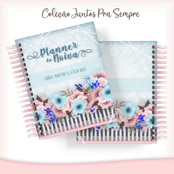Planner da Noiva Floral Azul - Arquivo Digital