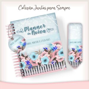 planner da noiva floral azul arquivo digital planner da noiva