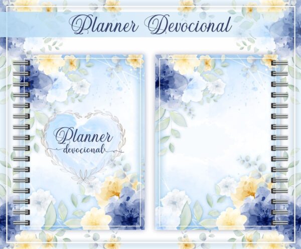 Planner Devocional Azul + Arte para Caneca - Arquivo Digital
