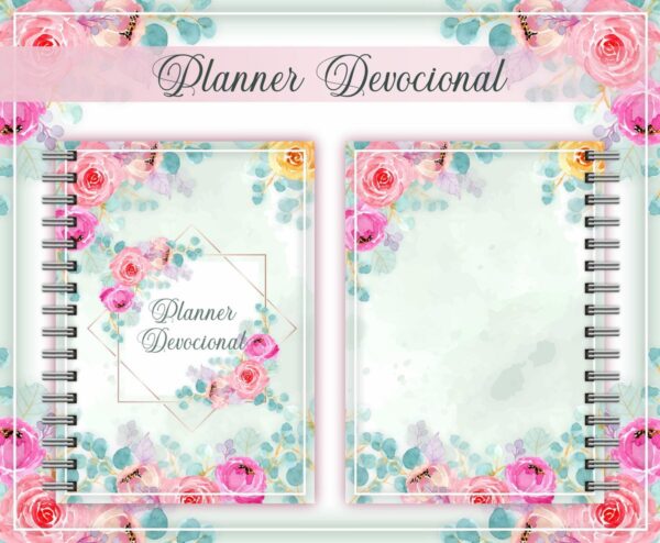 Planner Devocional Rosa + Arte para Caneca - Arquivo Digital