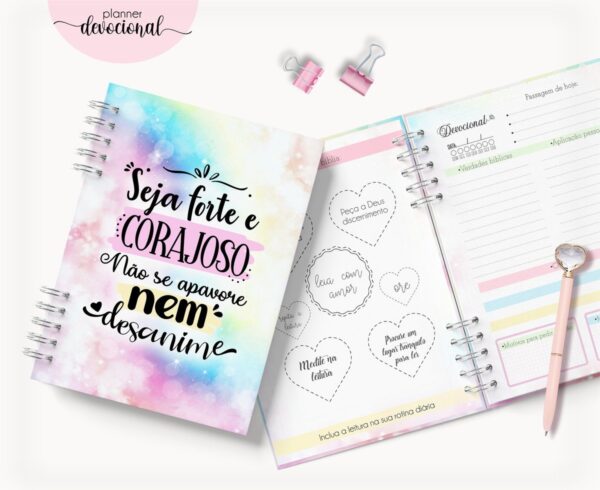 Planner Devocional "Seja Forte e Corajoso" - Arquivo Digital