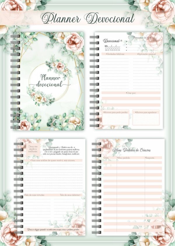 Planner Devocional Verde + Arte para Caneca - Arq. Digital - Imagem 2