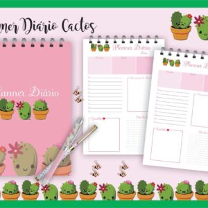 planner diario cactos arquivo digital papelaria 1