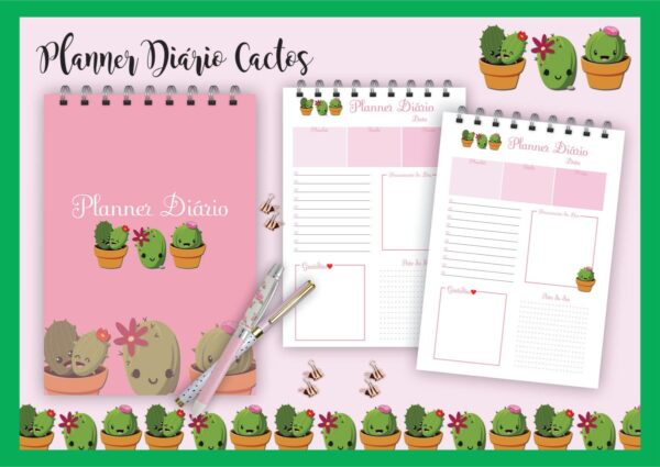 Planner Diário Cactos - Arquivo Digital
