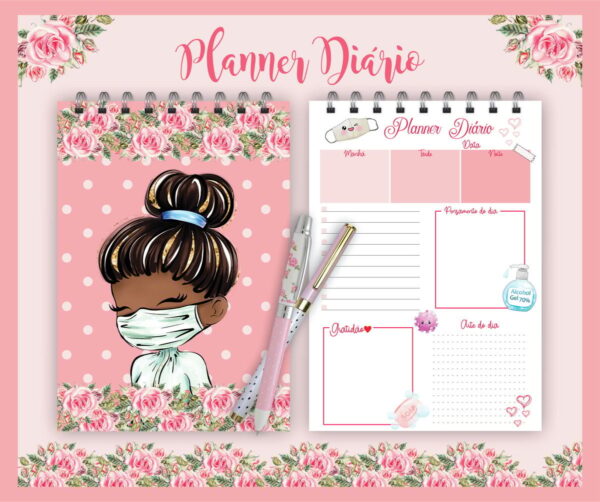 Planner Diário Nossos Heróis Corona - Rosa