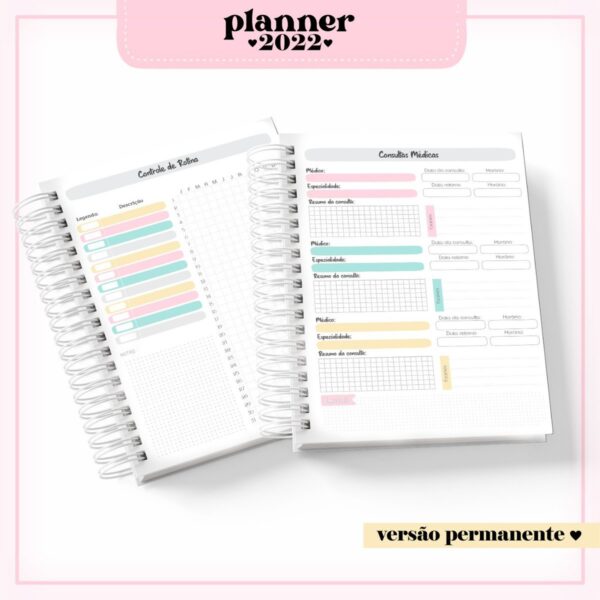 Planner Feminino Permanente 04 - Arquivo Digital - Imagem 3