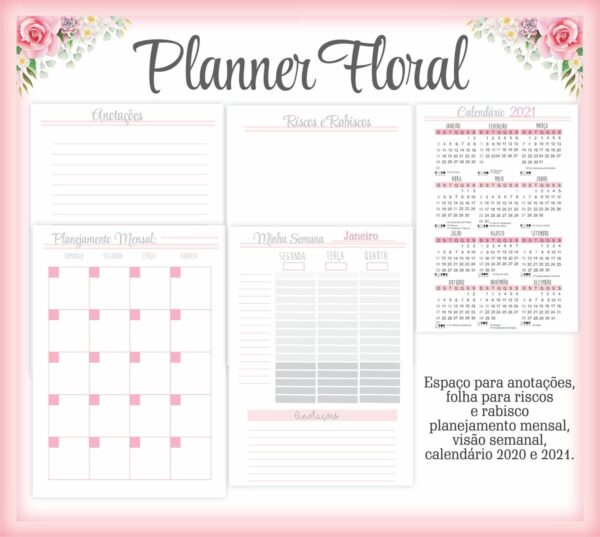 Planner Floral - Arquivo Digital - Imagem 5