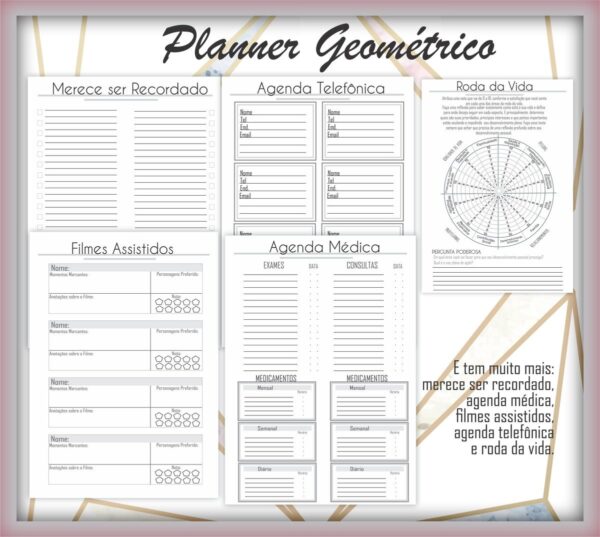 Planner Geométrico - Arquivo Digital - Imagem 3