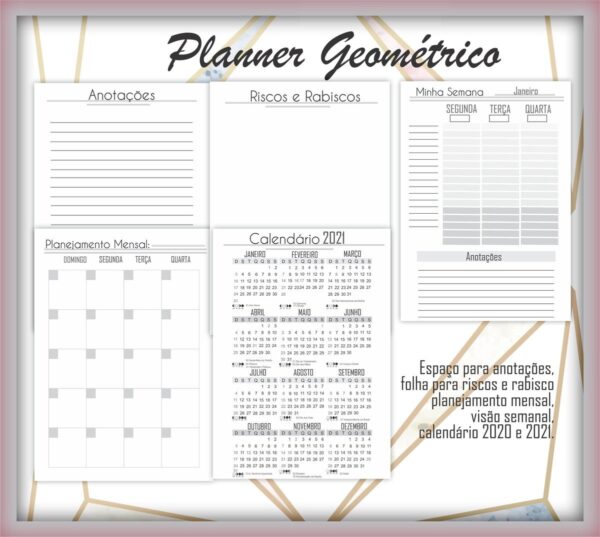 Planner Geométrico - Arquivo Digital - Imagem 5