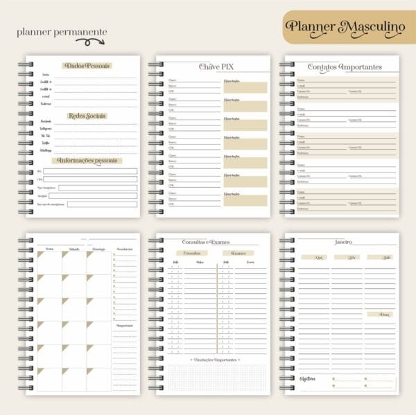 Planner Masculino Mod 05 - Arquivo Digital