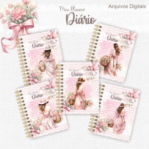 planner rose 2025 arquivo digital encadernacao 1
