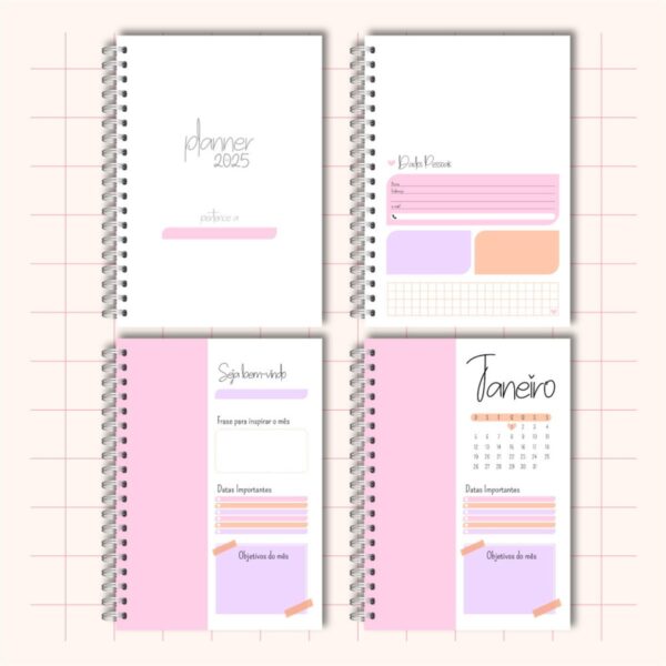 Planner Rose 2025 Feminino - Arquivo Digital - Imagem 4