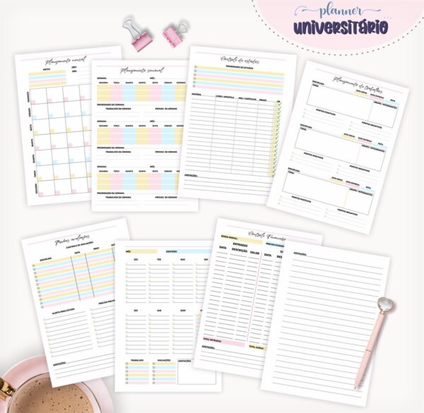 Planner Universitário Mod 01 - Arquivo Digital