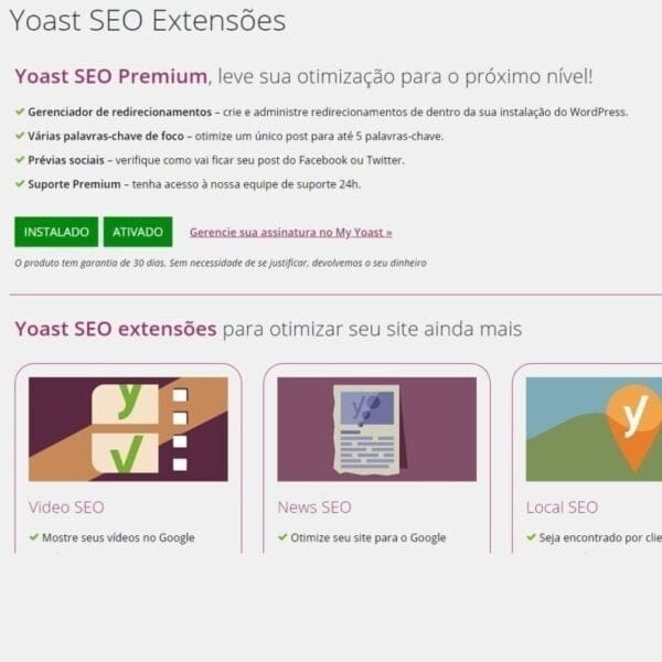 Plugin Wordpress Yoast Seo Premium + Addons Atualizados
