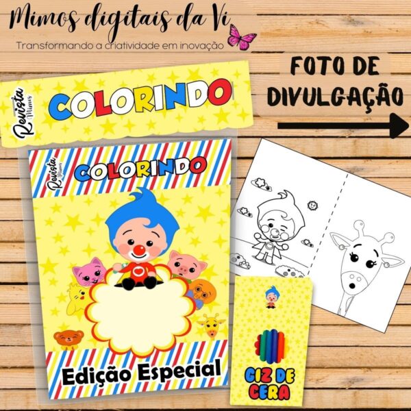 Revistinha Colorir Plim Plim - Arquivo Digital - Imagem 2